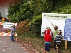 looking at construction sign